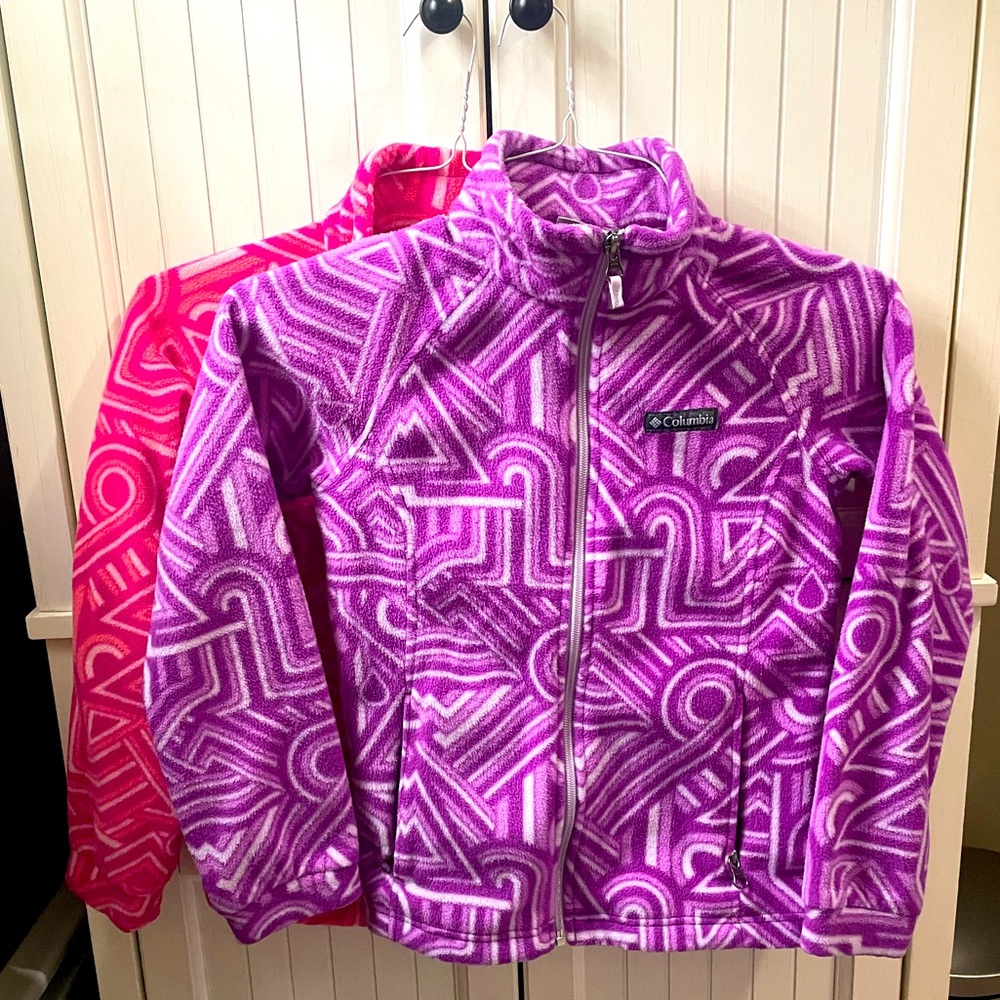 2 girls Columbia fleece jackets - Med - EUC